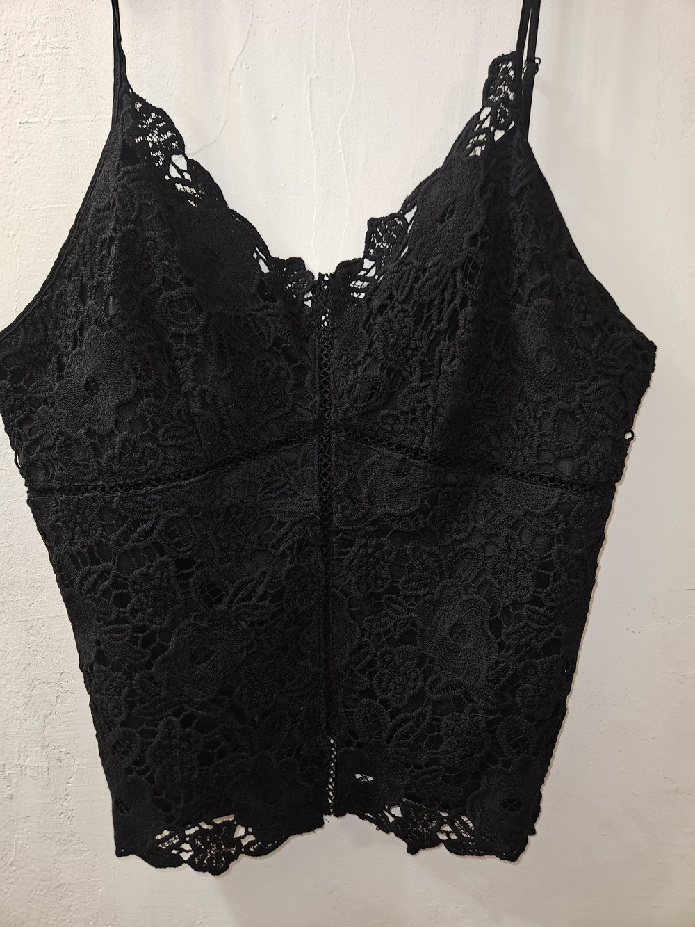 Ambiance Black Crochet Lace Cami